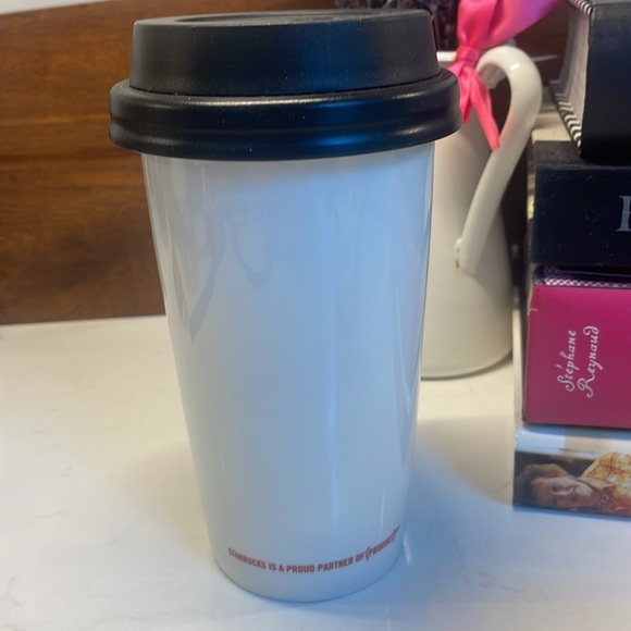 EUC- Starbucks x Project RED ceramic coffee travel mug - Picture 2 of 6
